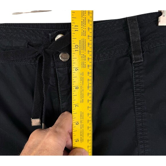 Lauren Ralph Lauren Black Shorts Size 14 Drawstring Cargo 100% Cotton - Picture 10 of 10